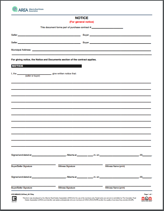How to use the General Notice form